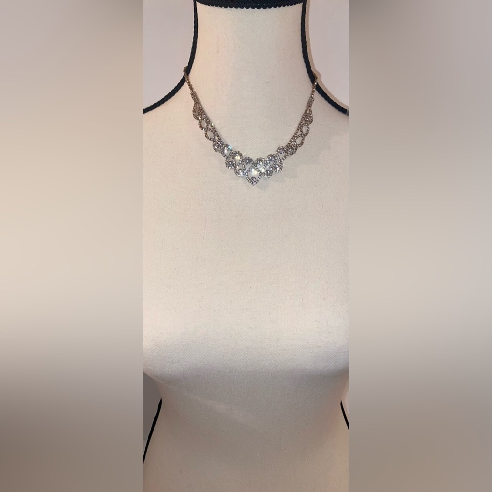 2 for 30$ Women’s silver Necklace & earrings set faux‎ diamonds wedding/princess